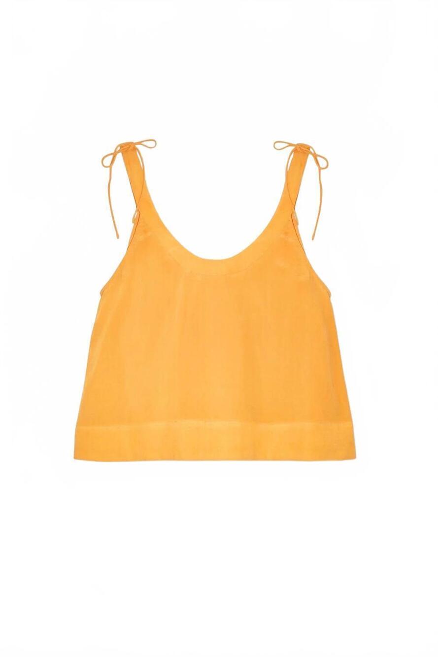 NEW MIRTH siena silk tank top in marigold - Picture 7 of 7